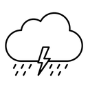 Thunderstorm black outline icon