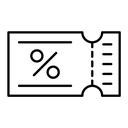 Ticket black outline icon