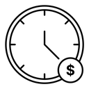 Time is money black outline icon