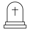 Tombstone black outline icon
