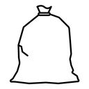 Trash bag black outline icon