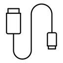 USB cable black outline icon