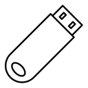 USB black outline icon