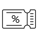 Voucher black outline icon