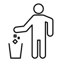 Waste Bin black outline icon