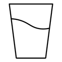 Water glass black outline icon