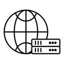 Web server black outline icon