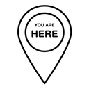 You are here pointer black outline icon