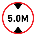 5 meter sign color filled icon