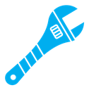 Adjustable wrench color filled icon