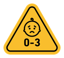 Age warning sign color filled icon