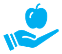 Apple in hand color filled icon