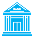 Bank building color filled icon