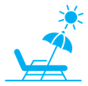 Beach chair color filled icon