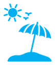 Beach color filled icon