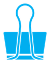 Binder clip color filled icon