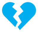 Broken heart color filled icon