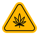 Cannabis packaging warning sign color filled icon