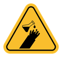 Chemical burns hazard sign color filled icon