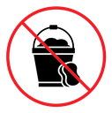 Cleaning bucket with sponge sign color filled icon