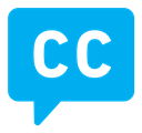 Closed caption color filled icon