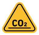 CO2 warning sign color filled icon