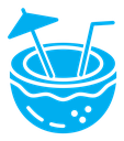 Coconut drink color filled icon