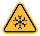 Cold warning sign color filled icon