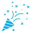 Confetti party popper color filled icon