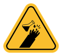 Corrosive acid safety sign color filled icon