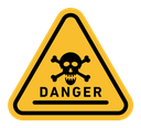 Danger sign color filled icon