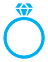 Diamond ring color filled icon