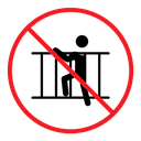 Do not climb sign color filled icon