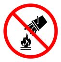 Do not extinguish with water sign color filled icon