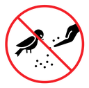 Do not feed birds sign color filled icon