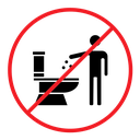 Do not litter in toilet sign color filled icon