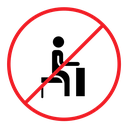 Do not sit sign color filled icon