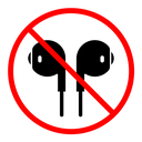 Do not use earphone color filled icon