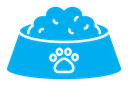 Dog feeding color filled icon