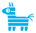 Donkey pinata color filled icon