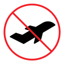 Dont fly sign color filled icon