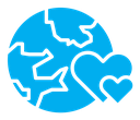 Earth love heart color filled icon