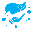 Face washing color filled icon
