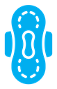 Feminine hygiene pad color filled icon