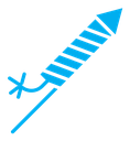 Fireworks rocket sign color filled icon