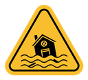 Flood disaster sign color filled icon