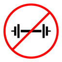 Forbidden barbell sign color filled icon