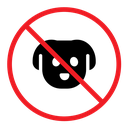Forbidden dog pet sign color filled icon