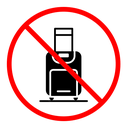 Forbidden luggage sign color filled icon