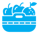 Fruit basket color filled icon